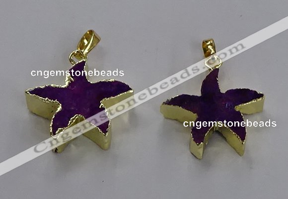 NGP3511 24*25mm starfish fossil coral pendants wholesale