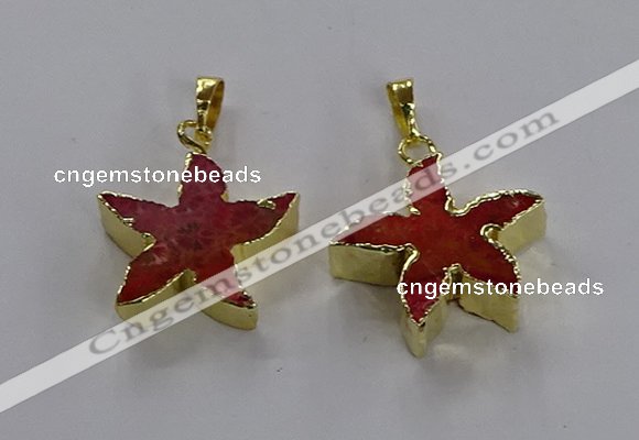 NGP3512 24*25mm starfish fossil coral pendants wholesale