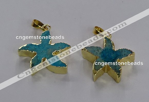 NGP3513 24*25mm starfish fossil coral pendants wholesale