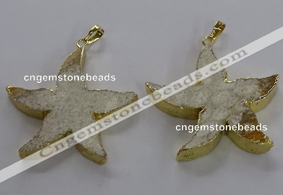 NGP3520 48*50mm starfish fossil coral pendants wholesale