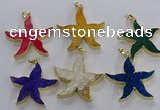 NGP3528 48*50mm starfish fossil coral pendants wholesale