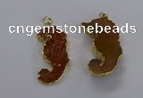 NGP3531 22*58mm - 25*55mm seahorse agate gemstone pendants