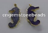 NGP3532 22*58mm - 25*55mm seahorse agate gemstone pendants