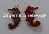 NGP3533 22*58mm - 25*55mm seahorse agate gemstone pendants