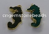 NGP3535 22*58mm - 25*55mm seahorse agate gemstone pendants