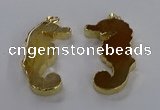 NGP3541 22*58mm - 25*55mm seahorse agate pendants wholesale