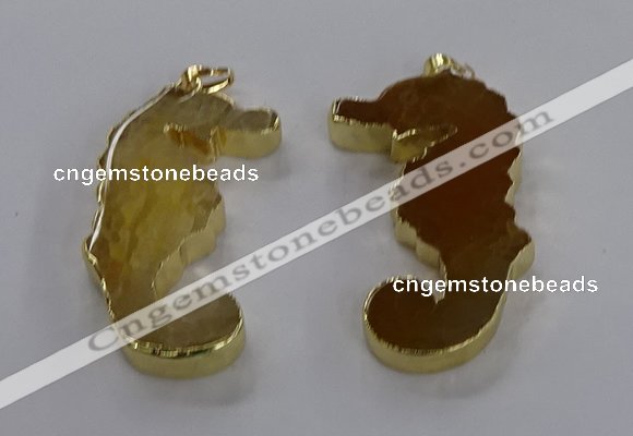 NGP3541 22*58mm - 25*55mm seahorse agate pendants wholesale