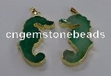 NGP3545 22*58mm - 25*55mm seahorse agate pendants wholesale