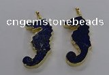 NGP3560 22*58mm - 25*55mm seahorse lapis lazuli pendants