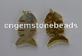 NGP3563 25*50mm - 28*55mm fishbone agate gemstone pendants