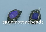 NGP3582 20*30mm - 22*32mm freeform druzy agate pendants