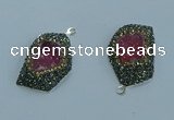 NGP3583 20*30mm - 22*32mm freeform druzy agate pendants