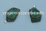 NGP3585 20*30mm - 22*32mm freeform druzy agate pendants