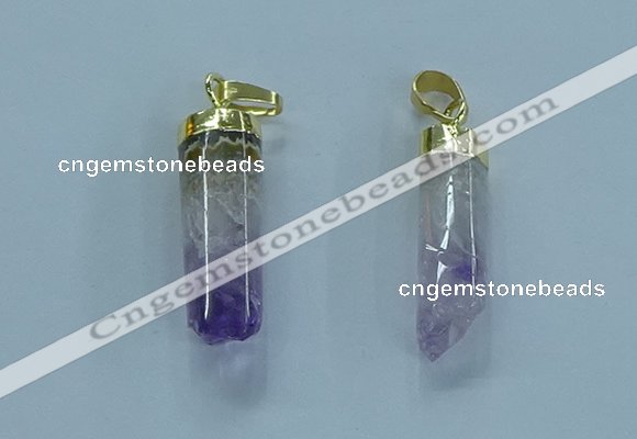 NGP3600 8*30mm - 10*35mm sticks druzy amethyst pendants