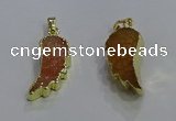 NGP3604 15*30mm - 18*40mm wing-shaped druzy agate pendants