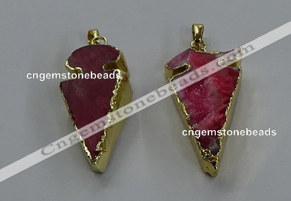 NGP3615 15*30mm - 20*40mm arrowhead druzy agate pendants