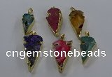 NGP3619 15*30mm - 20*40mm arrowhead druzy agate pendants