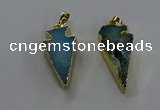 NGP3626 15*30mm - 20*40mm arrowhead druzy agate pendants