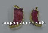 NGP3633 15*30mm - 18*45mm oxhorn druzy agate pendants