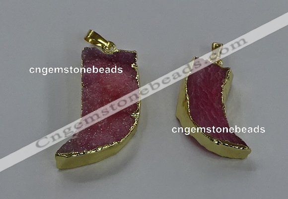 NGP3633 15*30mm - 18*45mm oxhorn druzy agate pendants