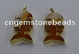 NGP3643 25*50mm - 28*55mm fishbone agate gemstone pendants