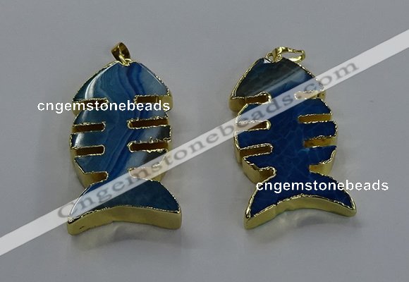 NGP3646 25*50mm - 28*55mm fishbone agate gemstone pendants