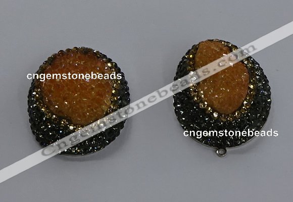 NGP3674 35*45mm oval plated druzy agate pendants wholesale