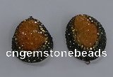 NGP3676 35*45mm freeform plated druzy agate pendants wholesale