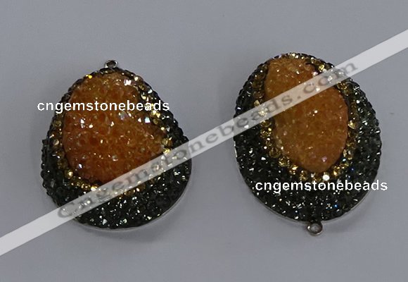 NGP3676 35*45mm freeform plated druzy agate pendants wholesale