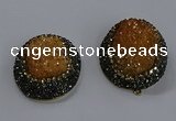 NGP3678 35*45mm oval plated druzy agate gemstone pendants