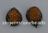 NGP3679 35*45mm teardrop plated druzy agate gemstone pendants