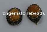 NGP3680 35*45mm freeform plated druzy agate gemstone pendants