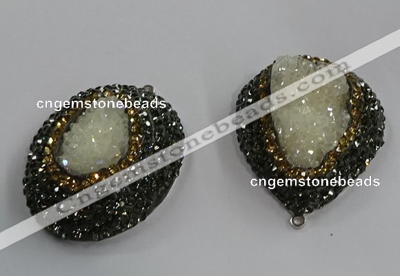 NGP3684 35*45mm freeform plated druzy agate pendants wholesale