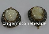 NGP3687 35*45mm teardrop plated druzy agate gemstone pendants