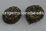 NGP3692 35*45mm freeform plated druzy agate gemstone pendants