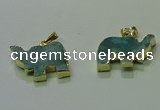 NGP3701 18*30mm - 22*35mm elephant druzy agate gemstone pendants