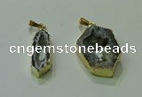 NGP3706 12*30mm - 22*35mm freeform druzy agate gemstone pendants