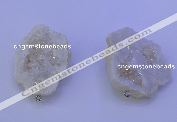 NGP3715 28*35mm - 40*45mm freeform plated druzy agate pendants