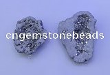 NGP3717 28*35mm - 40*45mm freeform plated druzy agate pendants