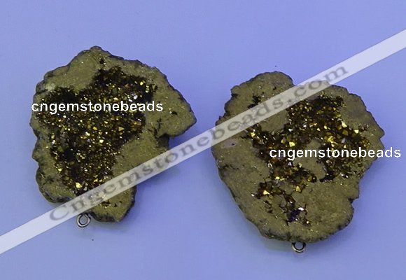 NGP3718 28*35mm - 40*45mm freeform plated druzy agate pendants
