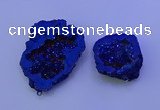 NGP3720 28*35mm - 40*45mm freeform plated druzy agate pendants