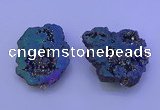 NGP3721 28*35mm - 40*45mm freeform plated druzy agate pendants