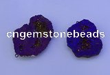 NGP3722 28*35mm - 40*45mm freeform plated druzy agate pendants