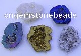 NGP3723 28*35mm - 40*45mm freeform plated druzy agate pendants