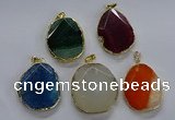 NGP3733 30*40mm - 35*45mm freeform agate gemstone pendants