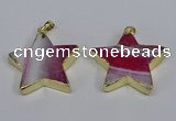 NGP3738 35*35mm star agate gemstone pendants wholesale