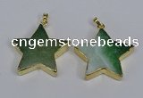 NGP3740 35*35mm star agate gemstone pendants wholesale