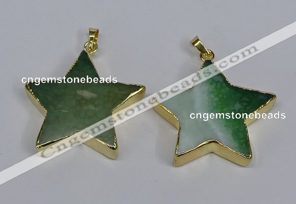 NGP3740 35*35mm star agate gemstone pendants wholesale