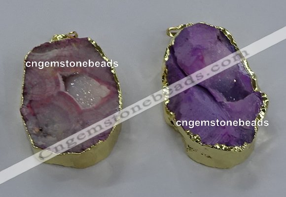NGP3756 30*40mm - 40*50mm freeform druzy agate pendants