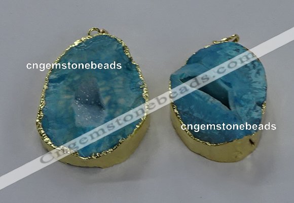 NGP3758 30*40mm - 40*50mm freeform druzy agate pendants